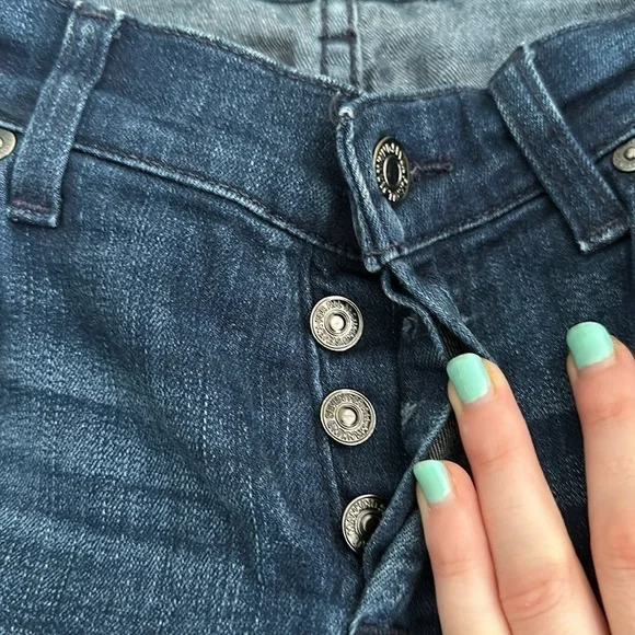 7 for all mankind josephina skinny boyfriend dark wash distressed jeans size 25 - Picture 10 of 14